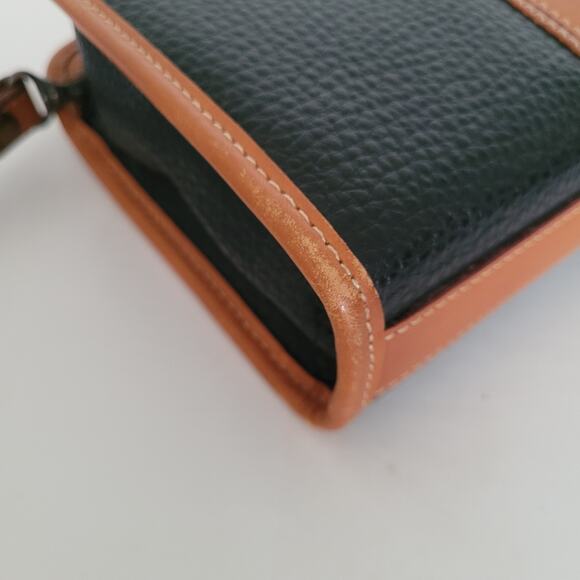 Rudolph Valentino Bag Clutch Wristlet Vintage Zip Italian Black Brown Leather - Picture 11 of 11